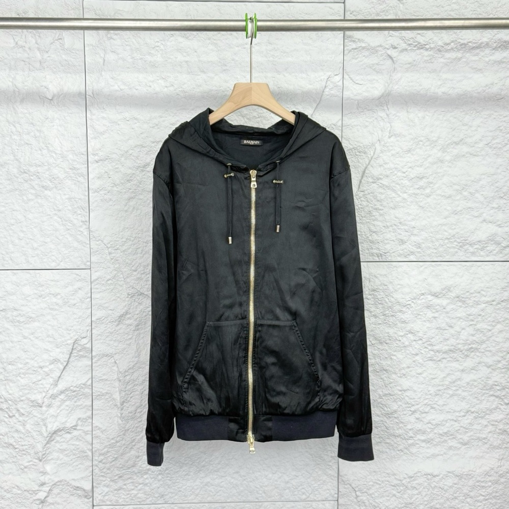 🚩steal authentic Balmain Jet Black Hoodie